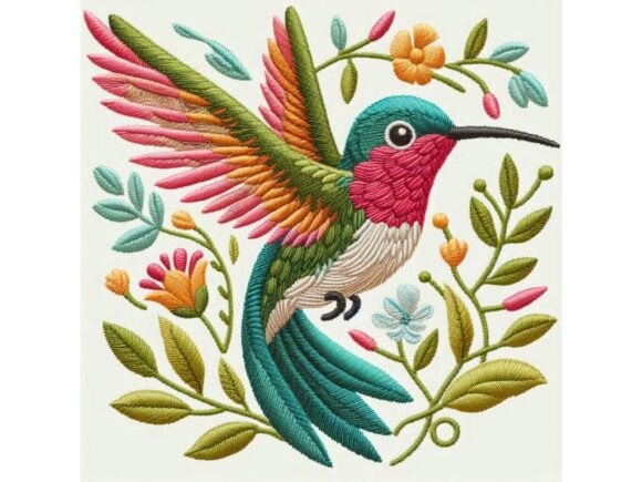 Review: Embroidery-style Hummingbird Stitched in